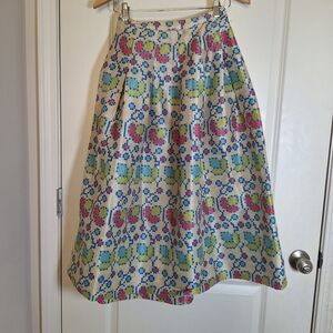 Anthropologie Payal Pratap Box Pleated Geometric Print Skirt Size 2P